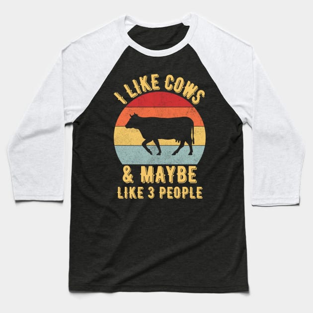 I like cows and maybe like 3 people Baseball T-Shirt by Myartstor 